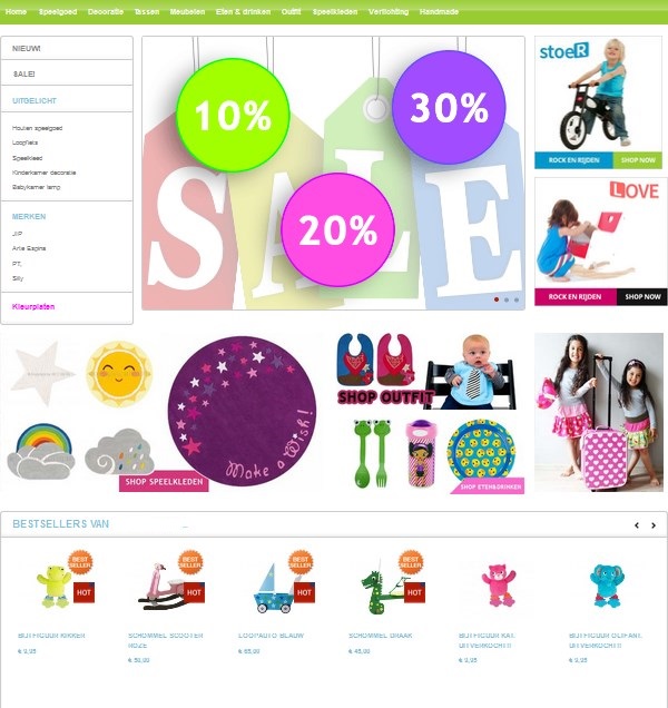 Compleet ingerichte webshop met kinderartikelen zoals speelgoed, meubels, decoratie-uiterlijk-jpg